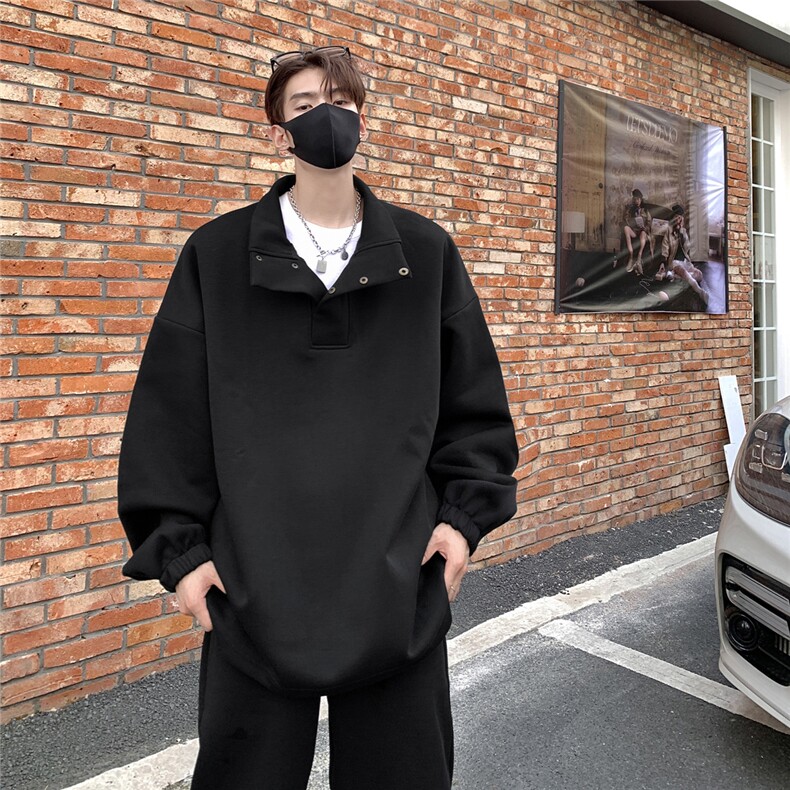 下摆织带立领纽扣卫衣秋冬男外套卫裤休闲裤-衣-75裤-55控78,男装休闲裤,星座216(原A116)