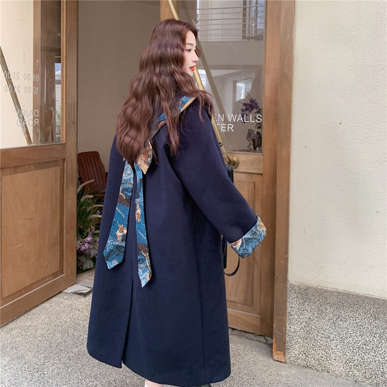 设计感提花云肩毛呢外套女2025秋冬新款复古宽松气质中长款呢大衣,女装毛呢外套,2C327