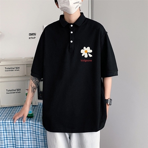 PL57059-P35 翻领短袖polo衫男大码胖子半袖t恤男有领保罗衫 模特图片