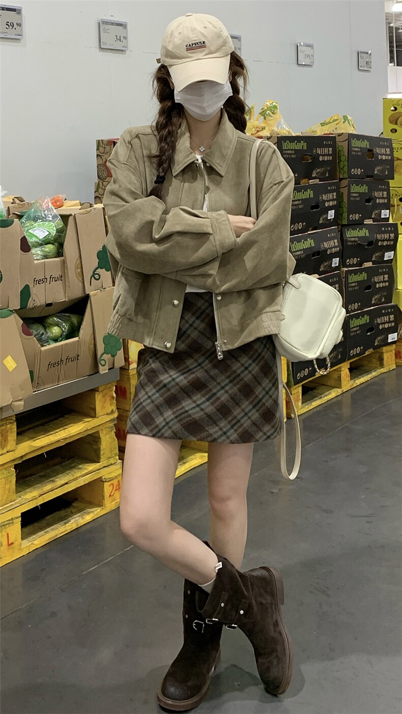 现货新款麂皮绒外套HW66P130K188,女装短外套,2D035