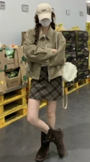 现货新款麂皮绒外套HW66P130K188，女装短外套，2D035