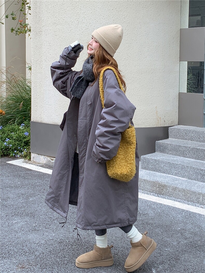 加厚保暖派克服女冬韩系减龄长款宽松外套,女装派克服,浙宝237