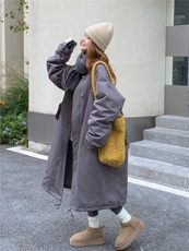 加厚保暖派克服女冬韩系减龄长款宽松外套，女装派克服，浙宝237