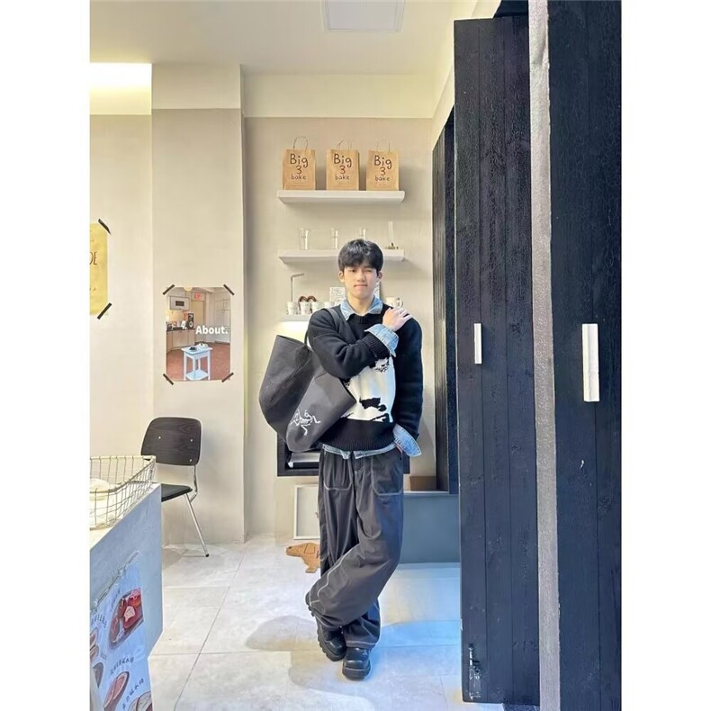 欧美小众高级感毛衣男宽松氛围感圆领套头针织衫情侣上衣,男装针织衫/毛衣,星座1210-1