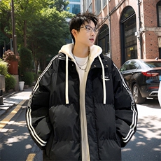 棉衣男冬季新款港风休闲假两件宽松连帽学生棉服MY8882-P82，男装棉衣，星座214-3