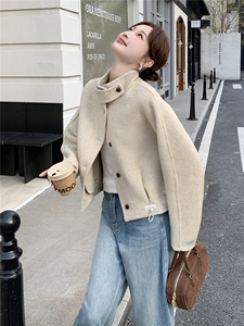 洋气时髦短款毛呢外套女2025秋冬季新款韩版显瘦气质双面羊毛上衣图片
