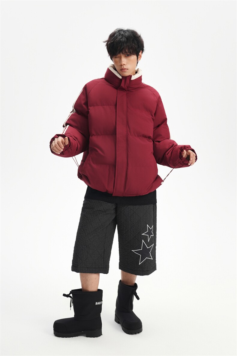 ！冬季条纹五防立领加绒加厚棉衣情侣撞色棉服外套MY7777-P68,男装棉衣,星座610B-1