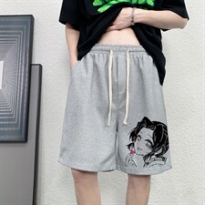 HD74153-P22华夫格短裤男大码宽松五分裤男直筒中裤，男装休闲裤，电商A040