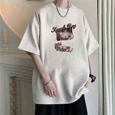 2024夏季新款麂皮绒圆领短袖T恤RT438-特P19控38，男装T恤，电商B370