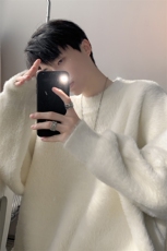 秋季新款港风仿貂毛慵懒风套头圆领毛衣男潮XZ608-TM260-P60控88，男装针织衫/毛衣，星座608(原A046)