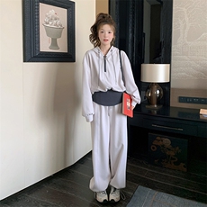 韩系宽松卫衣休闲裤两件套女2025春秋季新款学院风减龄运动套装，女装套装/套裙，2C305