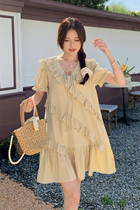 夏季新品 主推 设计感木耳边连衣裙2C285 1805 P120K178图片