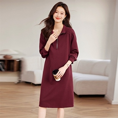 大码女装连衣裙2025春秋新款中年妈妈宽松休闲遮肚子显瘦卫衣裙子，女装连衣裙，希欧阁