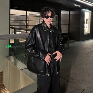 秋冬新款大贴袋PU皮衣设计款潮男外套  A071-6603-P118图片