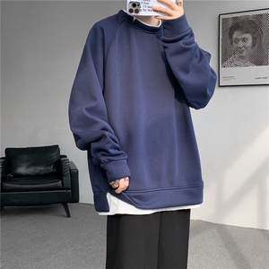 M-8XL假两件卫衣加大码重磅结构拼接圆领套头上衣外套WY5103/P55图片
