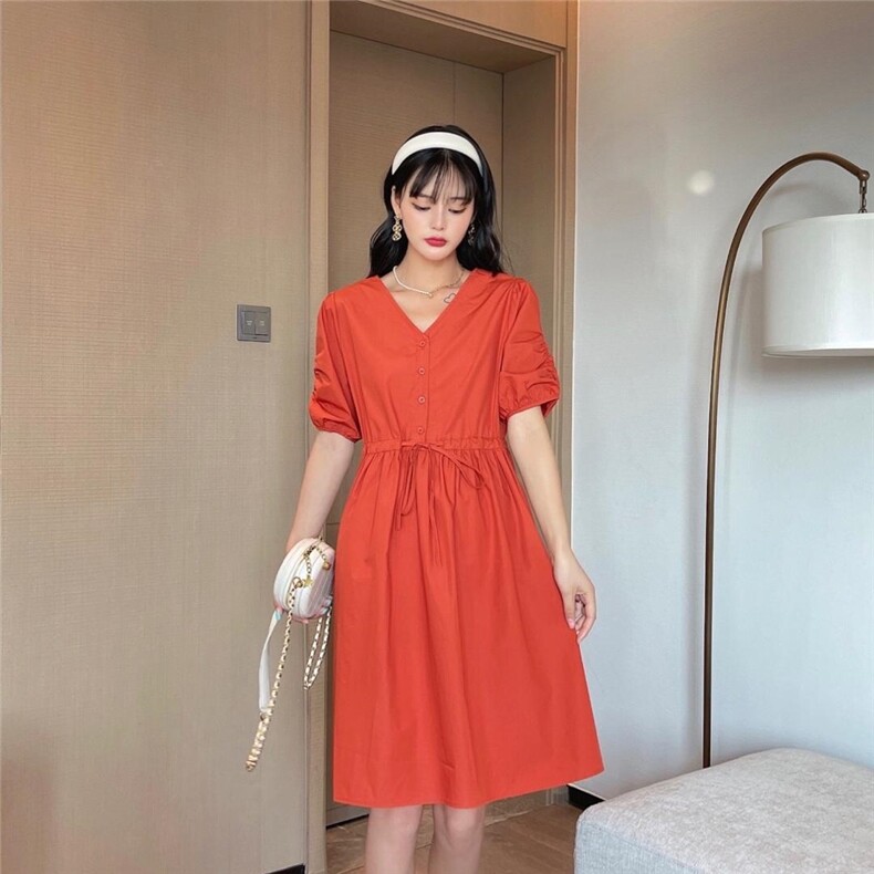 【现货】夏季新款收腰韩版连衣裙,女装连衣裙,裴兔子