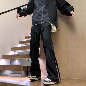 8XL-M特大码秋季新款垂感休闲裤男宽松直筒裤男裤拖地裤9026P68图片