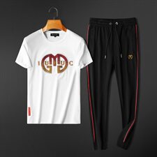 D215/T28115欧洲站新款夏装丝光潮流男士短袖T恤休闲运动套装，男装套装，电商D320(原D215)