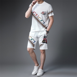 JG22-17男士2023年春夏季新款运动套装短袖短裤T恤卫裤二件套P125图片