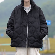 美式高街pu皮棉服男冬季痞帅宽松面包服外套潮牌设计感棉衣，男装棉衣，星座716-2