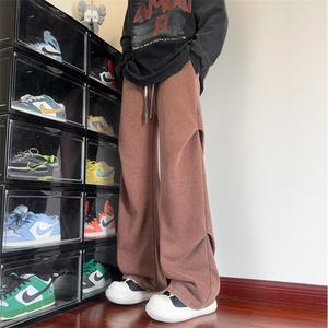 港风秋季新款潮流褶皱宽松直筒休闲裤B315-K24263-特p45控88图片