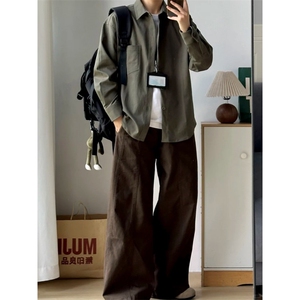 秋冬新款290克重磅长袖纯色衬衫GC69-P40 成分100聚酯纤维图片
