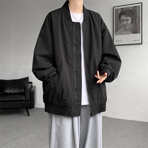 M-8XL棒球服男款春秋特大码加肥加大男装飞行员夹克外套JK001P65图片