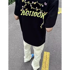 万针全刺绣工艺高品质260克双纱纯棉美式高街短袖T恤特P33，男装T恤，电商A486