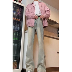 美式高街vibe裤子潮牌痞帅炸街拉链牛仔裤男Z758P39，男装牛仔裤，星座1112-1