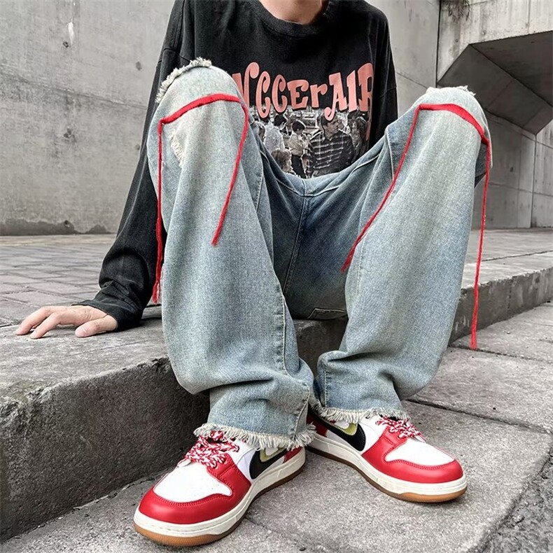 牛仔裤男秋季潮大码休闲裤子高街N1588P42,男装牛仔裤,星座1116-2