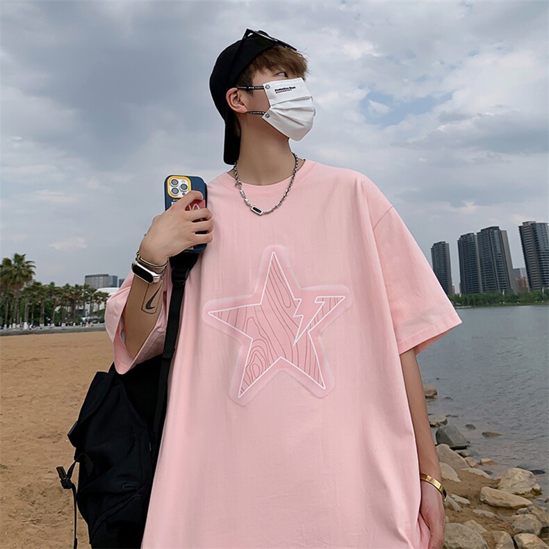 ！纯棉重磅220克 夏季男士印花短袖T恤QT707-T264-P25图片