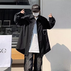美式vibe风秋季衬衫男女长袖上衣痞帅宽松韩版衬衣ins潮TS35-P40，男装衬衫，星座1008