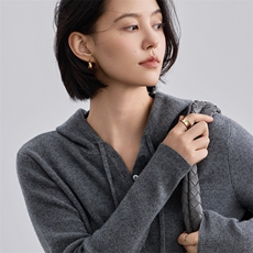 2025秋冬新款羊绒衫女100纯山羊绒针织衫纯色连帽套头衫休闲长袖，女装羊绒衫，绒知纯羊绒