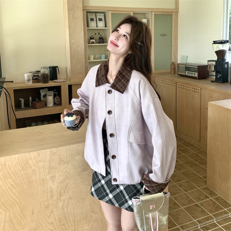 上新有货春季夹克拼接外套5510P155K248,女装短外套,2C176