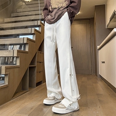 秋季冲锋裤男直筒按扣休闲长裤子大码宽松弹力潮A266-KZ8024-P65，男装休闲裤，电商A266