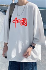 Q11199-P30春夏季七分袖t恤男大码五分袖男短袖中袖，男装T恤，电商A040