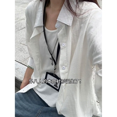 现货！宽松男女同款长袖衬衫纯色夏季透气-LK80104-特批35，男装衬衫，电商A061