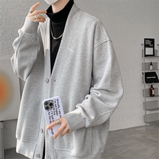 纯色开衫外套M~8XL大码高级感重磅宽松华夫格慵懒卫衣KS2101/P60，女装短外套，电商B238