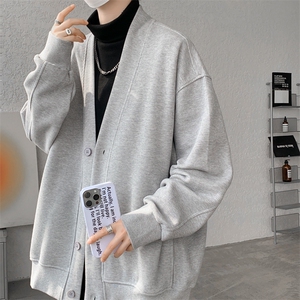 纯色开衫外套M~8XL大码高级感重磅宽松华夫格慵懒卫衣KS2101/P60图片