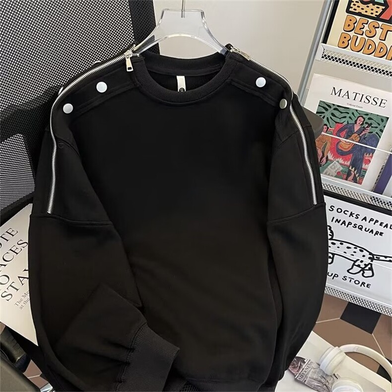 炸街高级感卫衣男春秋潮牌痞帅外套宽松青少年重磅衣服T46/P53,女装短外套,星座506B