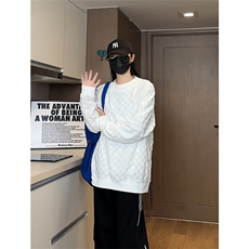 S5020/特P32春装新款棋盘格套头卫衣男潮宽松百搭长袖T恤外套，男装卫衣，电商A141