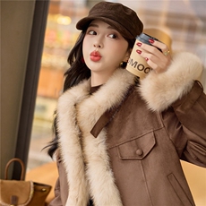 现货《鹅绒服》2025年冬季新款气质高品质皮衣皮草短外套加厚，女装羽绒服，韩宇舍
