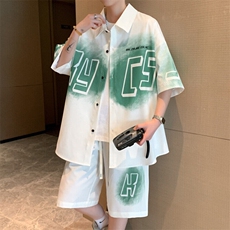 夏季新款开衫青少年套装时尚潮流男装两件套，男装休闲套装，星座1206（原A206）