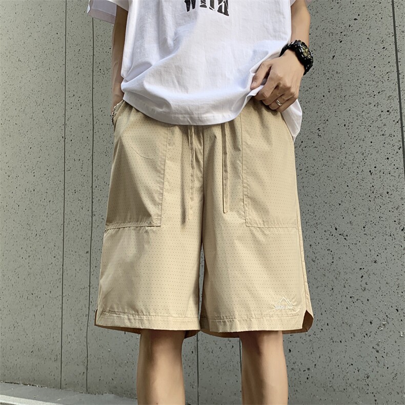 夏款男短裤冰丝速干裤网眼字母印花五分裤D1087P38,男装牛仔裤,星座1013-1