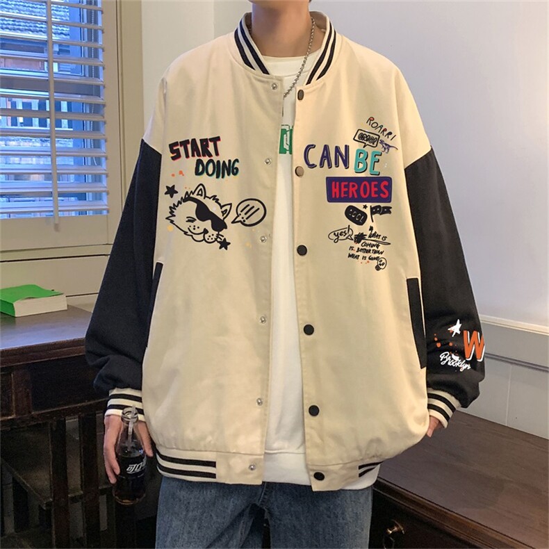 电商DSA028-JKC21W05 P50 新款印花棒球服外套港风休闲夹克图片