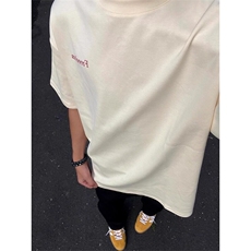 高品质纯棉短袖-宽松落肩款-白墨印花尺码:M-3XL，男装T恤，星座506A