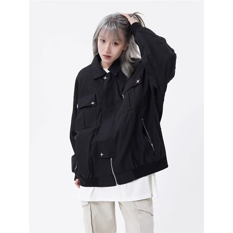 1506/QJ1240/P58双层复合黑色夹克,男装夹克,星座1506