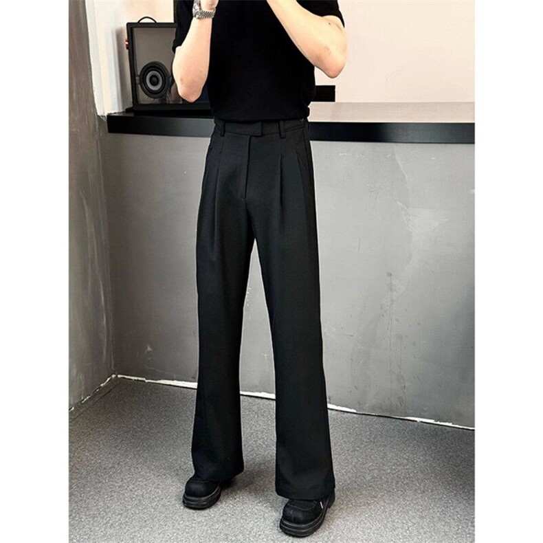 （量大价优)~TR原版面料夏季冰丝垂感显瘦西装微喇长裤K06016P55,男装西裤,星座1004（原星座815-3）