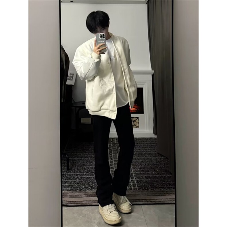 夹棉外套男韩版潮流高街帅保暖拼色2024冬季JJ61-P78,男装夹克,星座1109-3