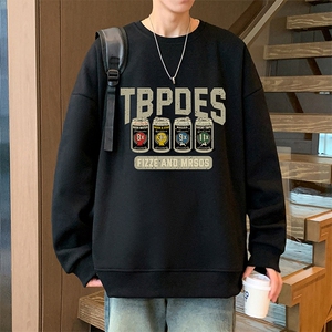 W560P35新品重磅圆领卫衣男无帽宽松上衣休闲套头外套图片